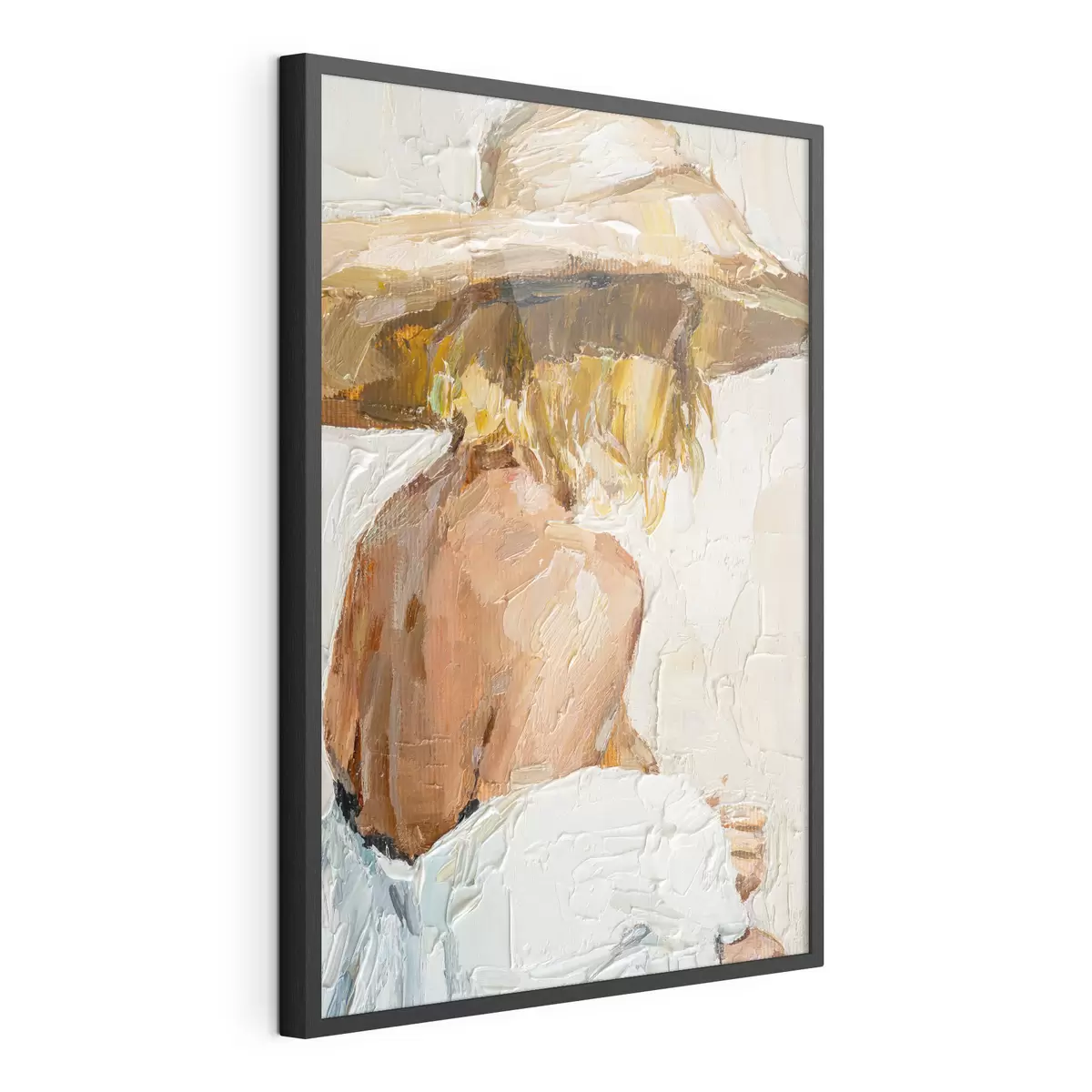 Poster Portrait d'une femme de dos à l'huile f37061