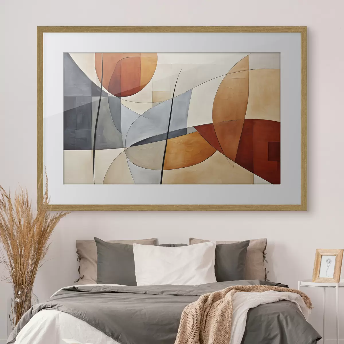 Poster Courbes orange et bleues f37285