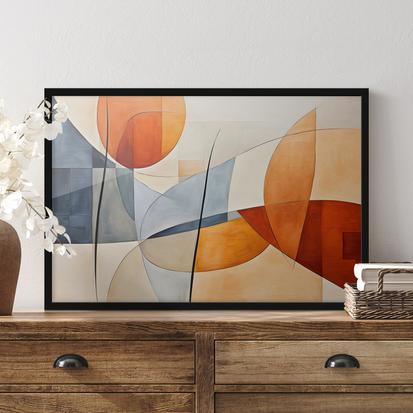 Courbes orange et bleues