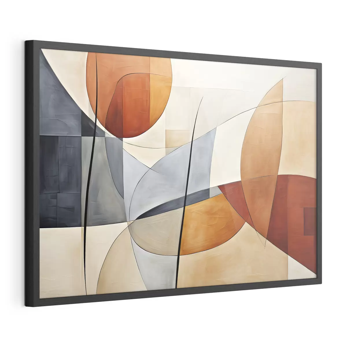 Poster Courbes orange et bleues f37285