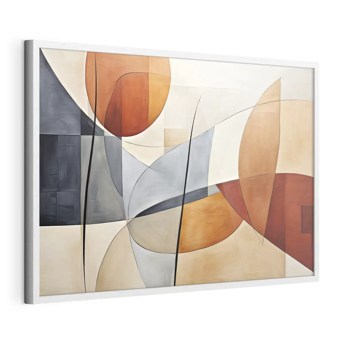 Poster Courbes orange et bleues f37285