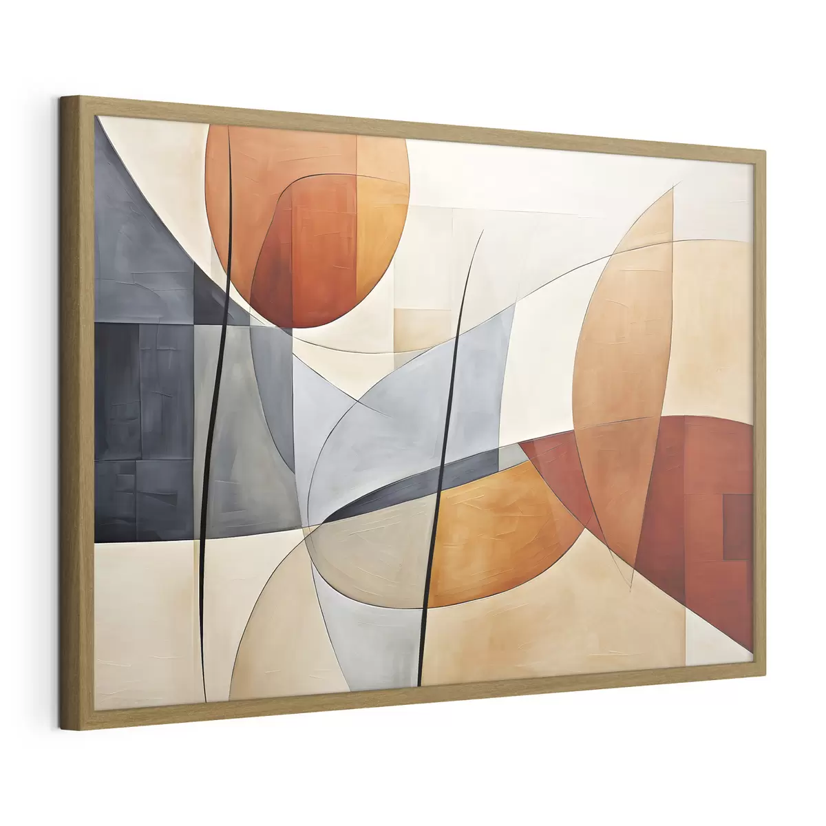 Poster Courbes orange et bleues f37285