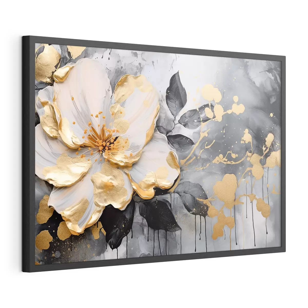 Poster Grande fleur sur fond abstrait f35528