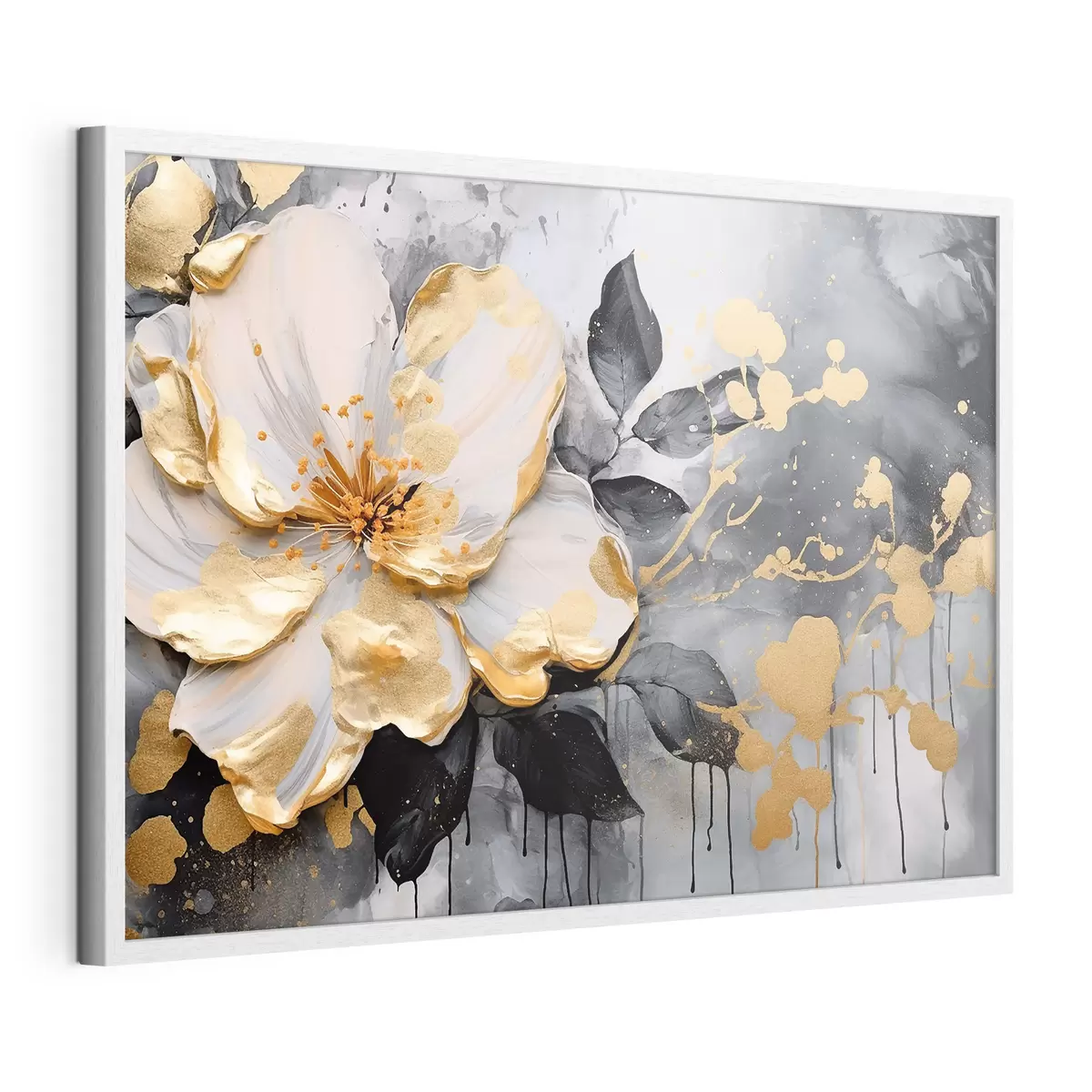 Poster Grande fleur sur fond abstrait f35528