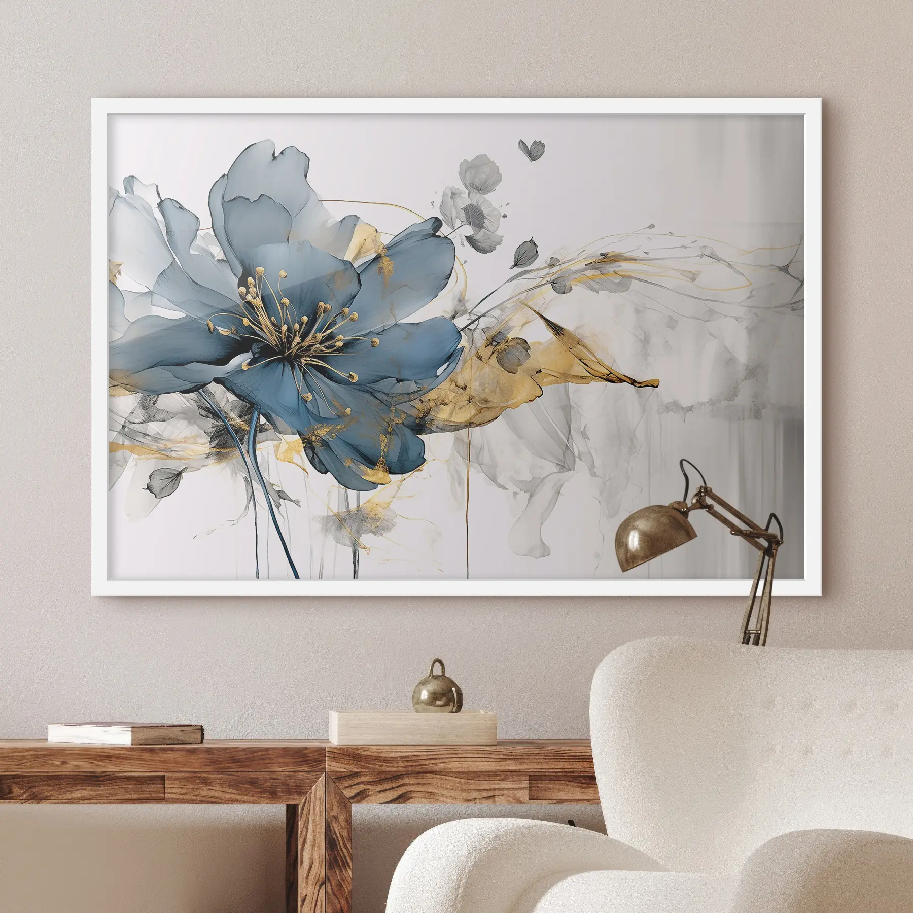 Papier peint Envol de pétales bleus f35527