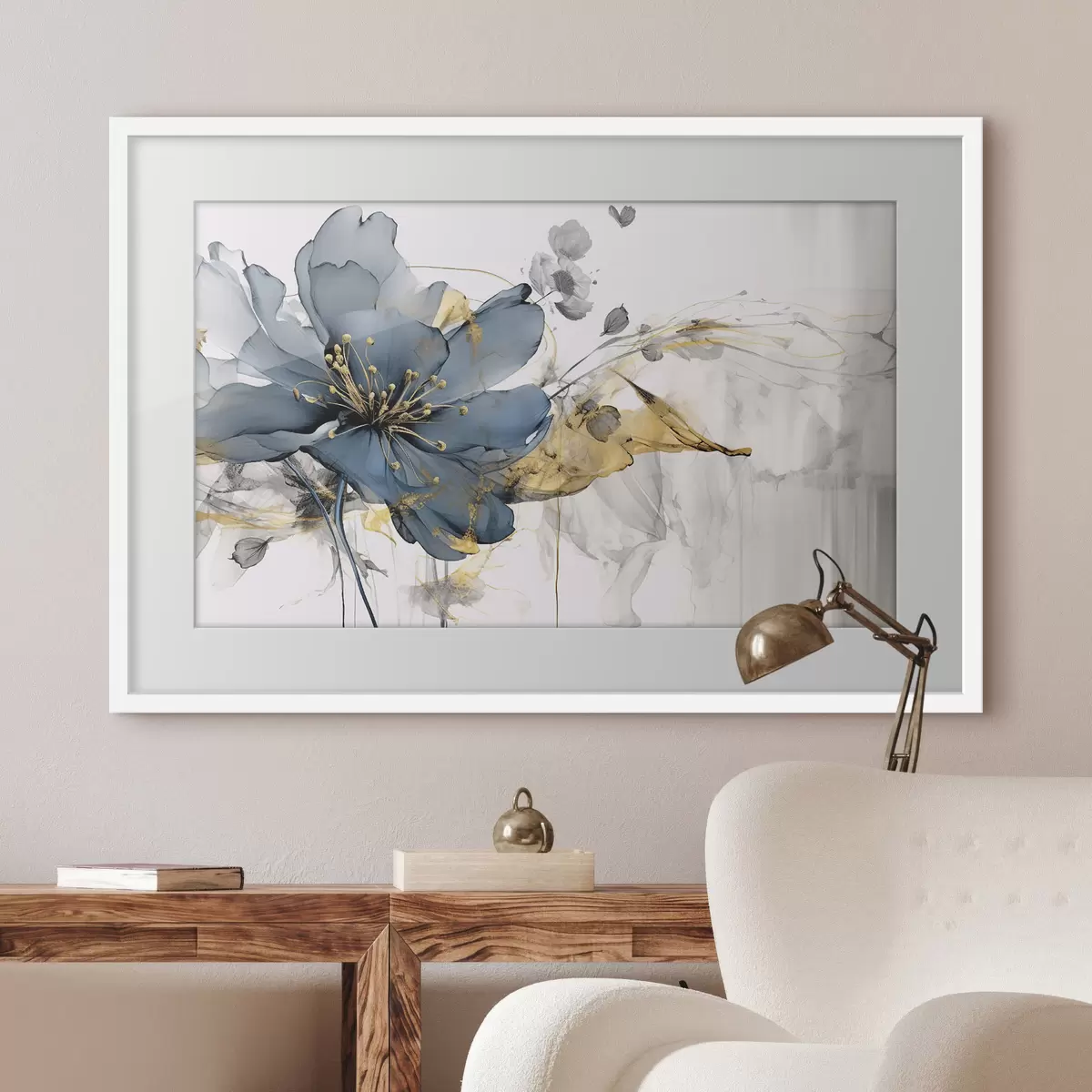 Poster Envol de pétales bleus f35527