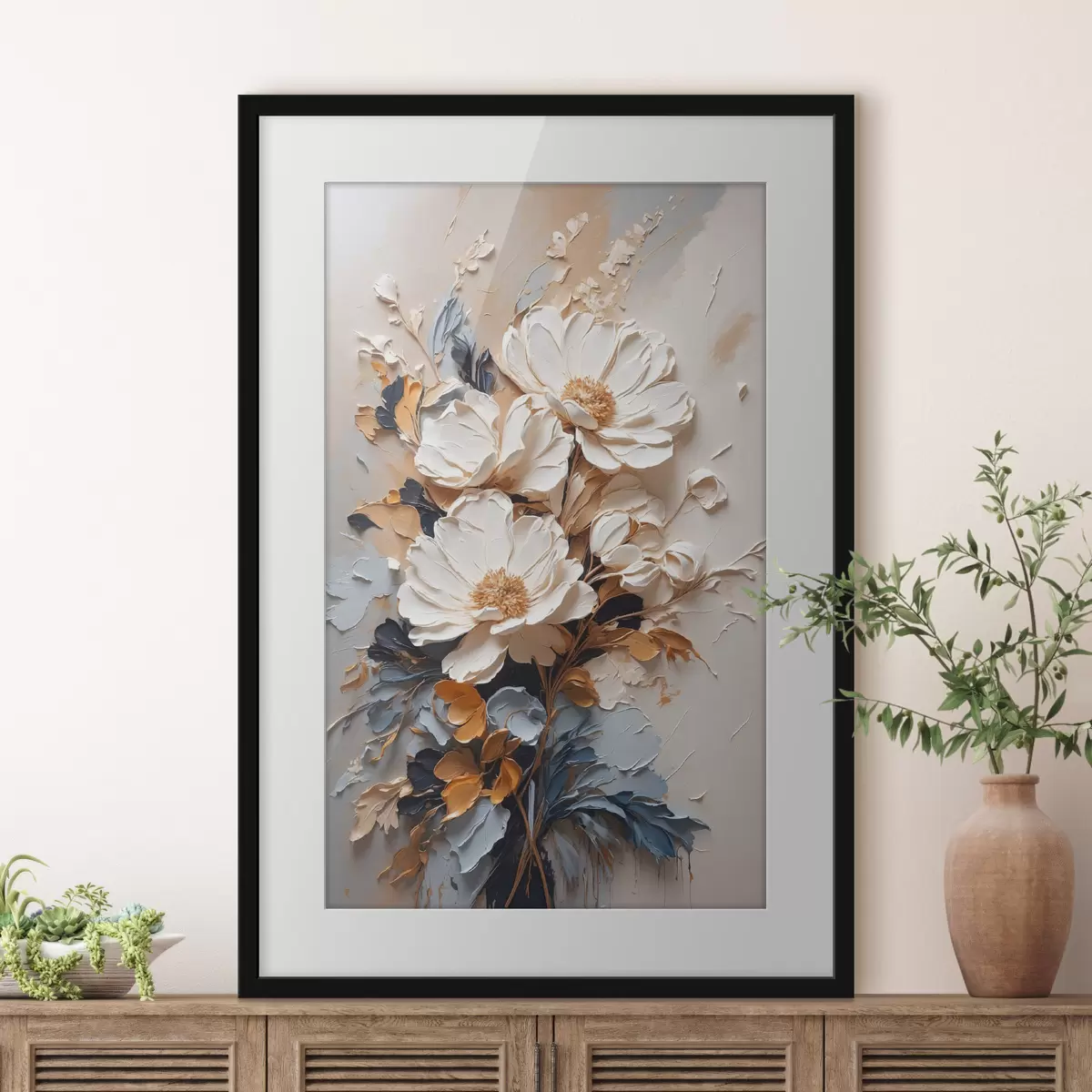 Poster Fleurs au feuillage sombre f37327