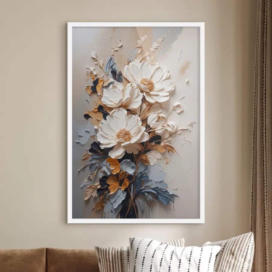 Papier peint Fleurs au feuillage sombre f37327