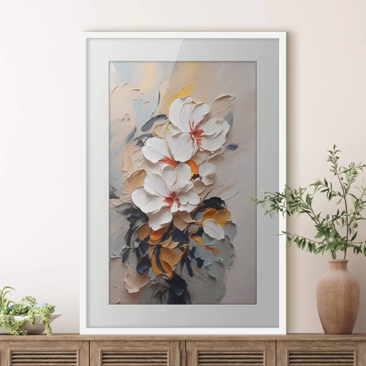 Poster Fleurs abstraites à l'huile f37330