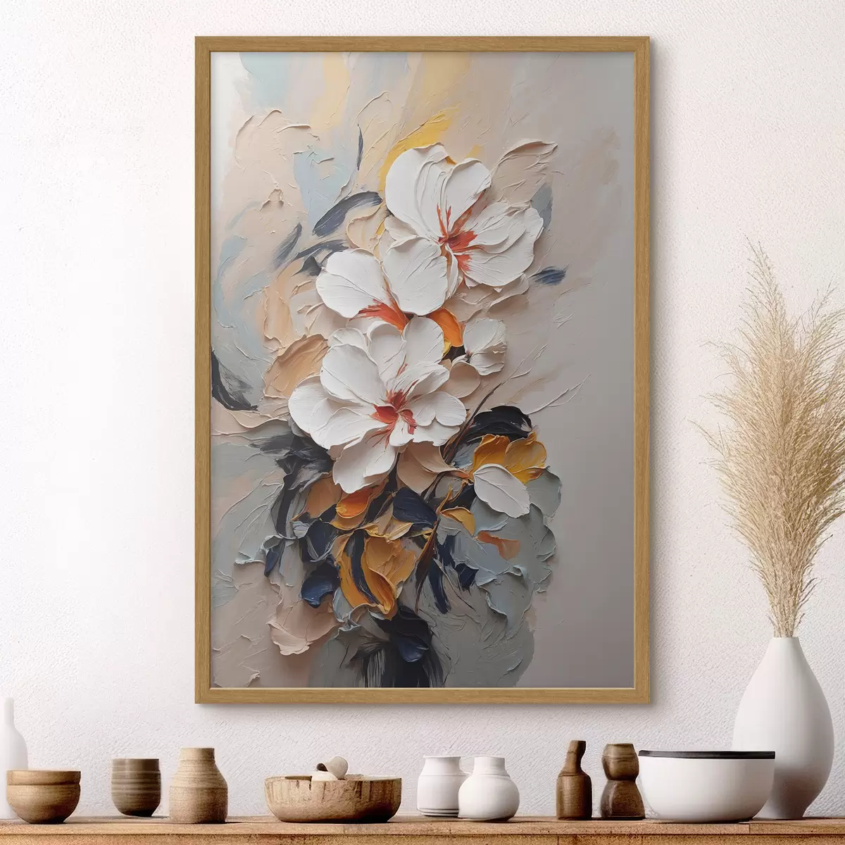 Poster Fleurs abstraites à l'huile f37330