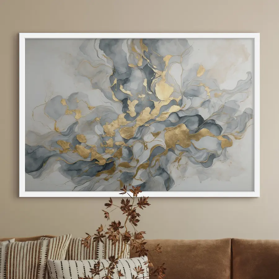 Papier peint Abstraction dans des aquarelles bleues f37331