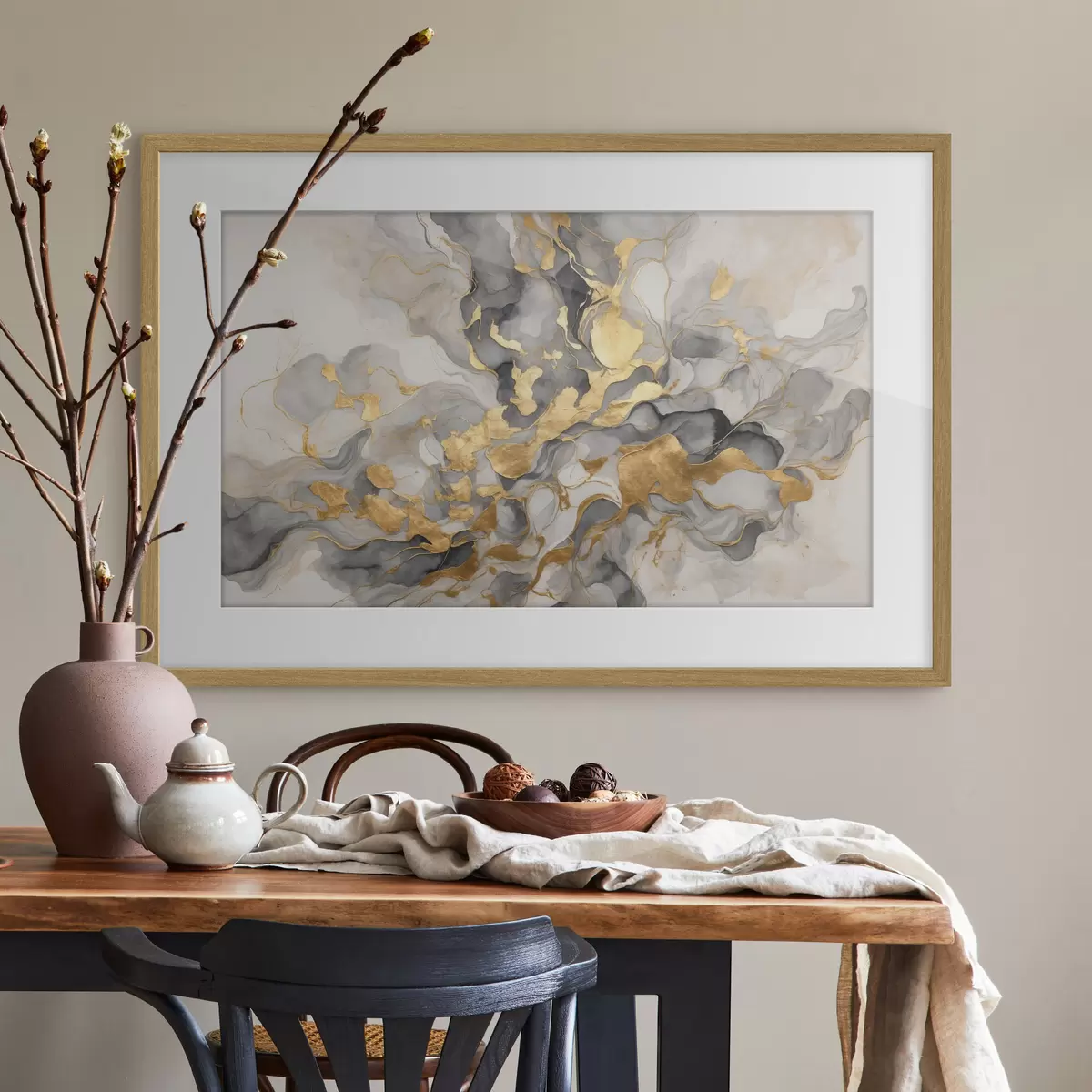 Poster Abstraction dans des aquarelles bleues f37331