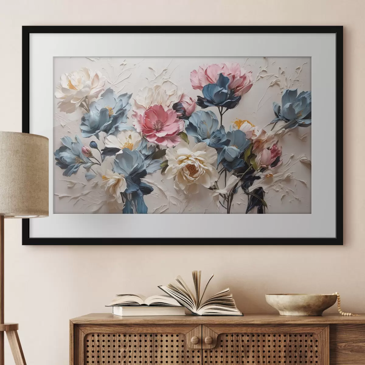 Poster Fleurs abstraites multicolores à l'huile f37336