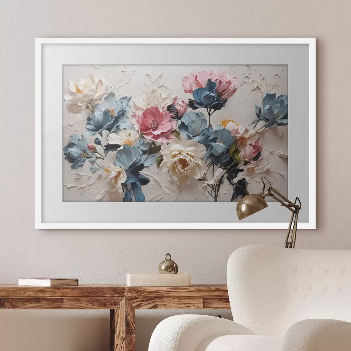Poster Fleurs abstraites multicolores à l'huile f37336