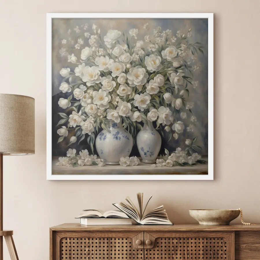Papier peint Bouquet blanc dans le style d'Auguste Renoir f37440