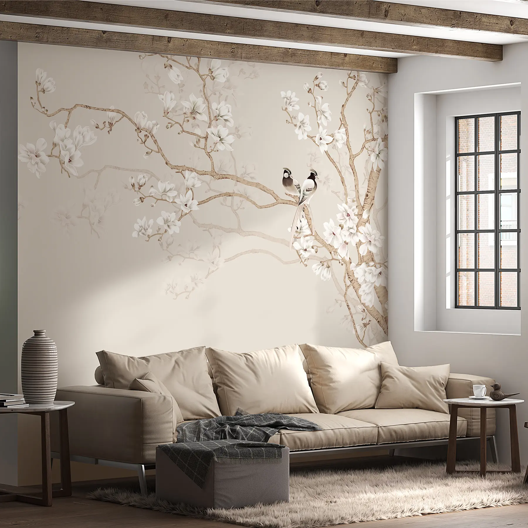 Papier peint Magnolia dans le jardin u25842d1