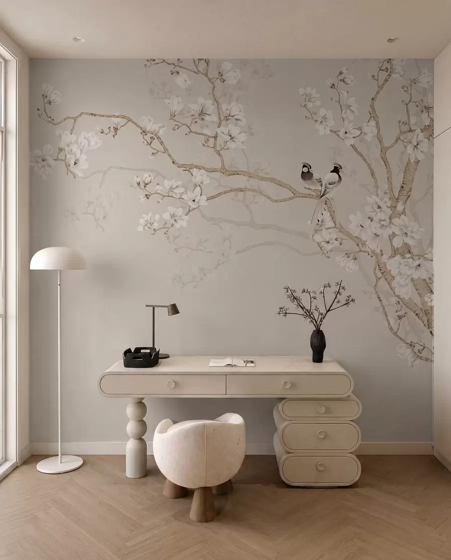 Papier peint Magnolia dans le jardin u25842d1