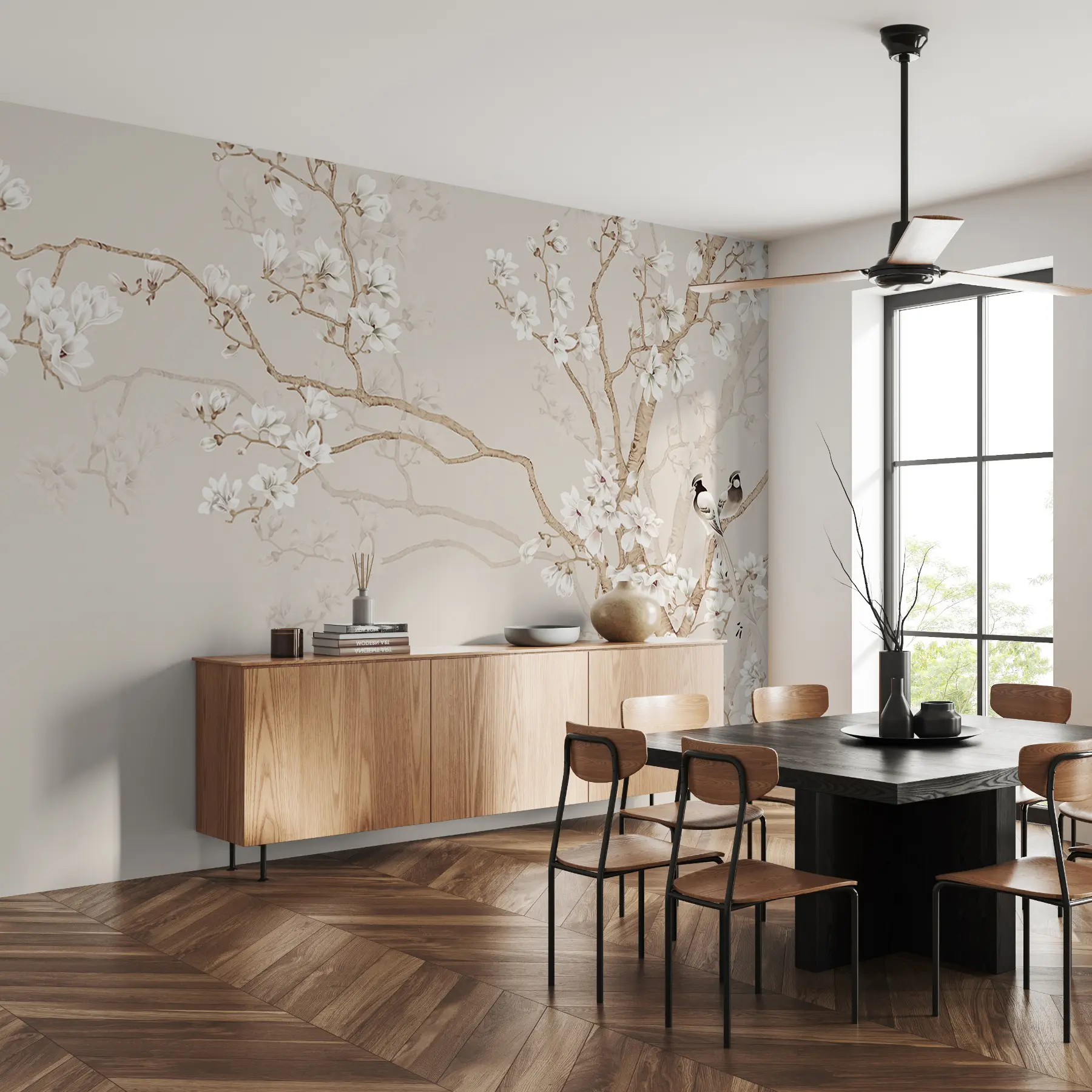 Papier peint Magnolia dans le jardin u25842d2