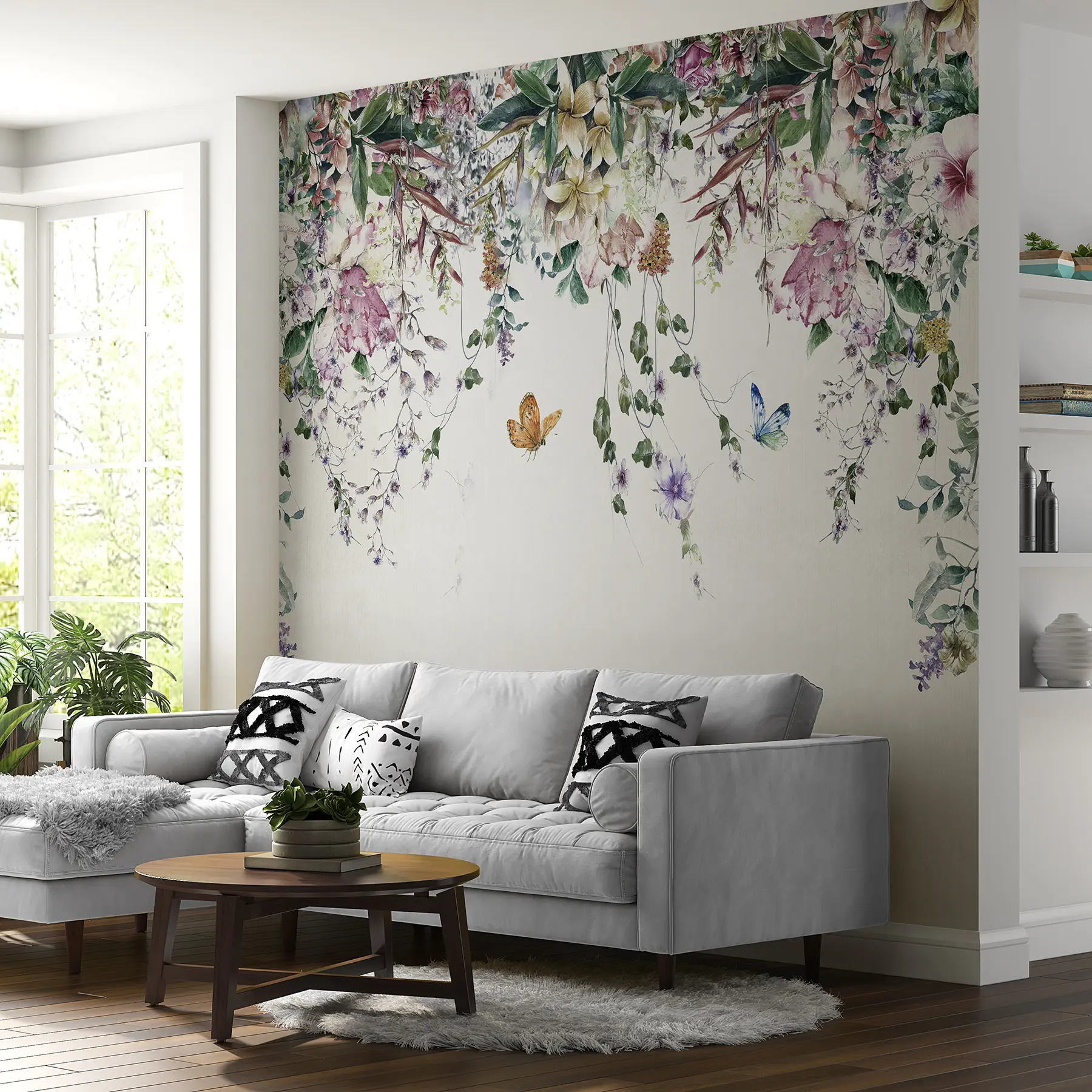 Papier peint Guirlande de fleurs u30601d1